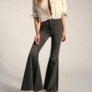 Free People Just Float On Flare Stretch Jean – Washed Black – Size 25